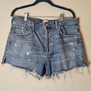 Citizens of Humanity distressed denim cutoff shorts sz 31